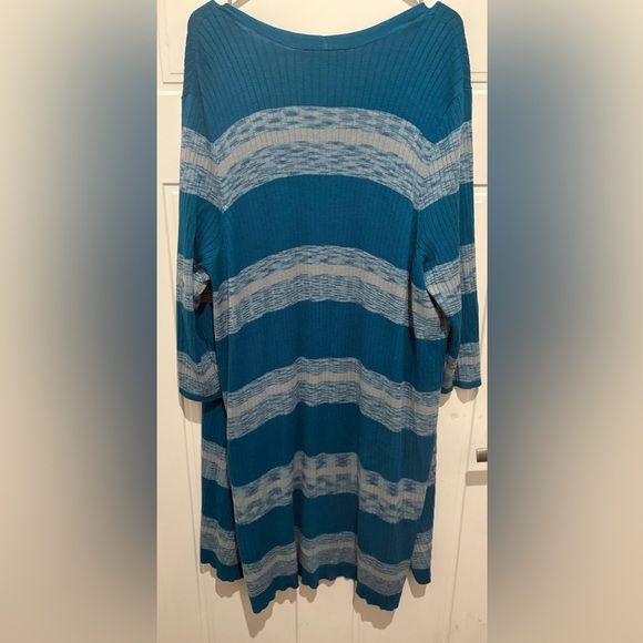 Lane Bryant 22/24 Duster Sweater (aqua/teal tones) - Picture 2 of 4